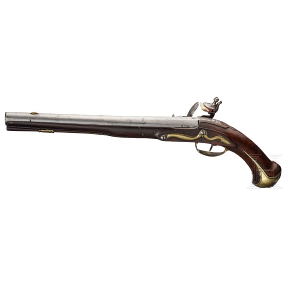 Milit&auml;rische Steinschlosspistole, Hessen (?), um 1720