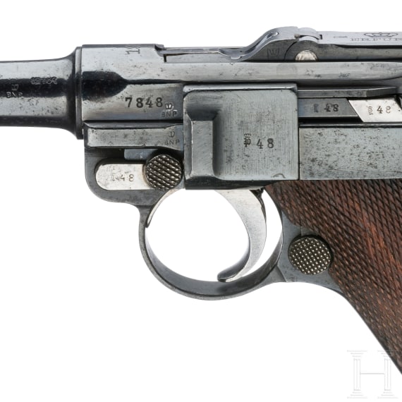 Pistole 08, Erfurt 1912, mit Truppenstempel