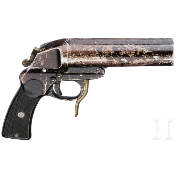 Doppell&auml;ufige Fliegerleuchtpistole Mod. L, Krieghoff, Code "fzs"