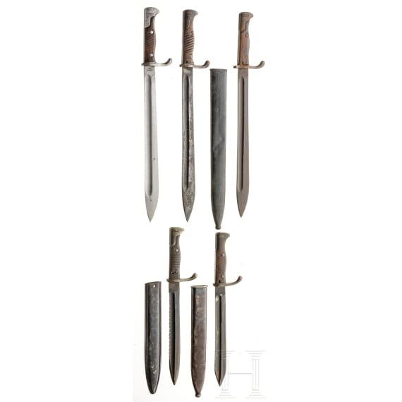 F&uuml;nf Bajonette vom Typ M 98/05