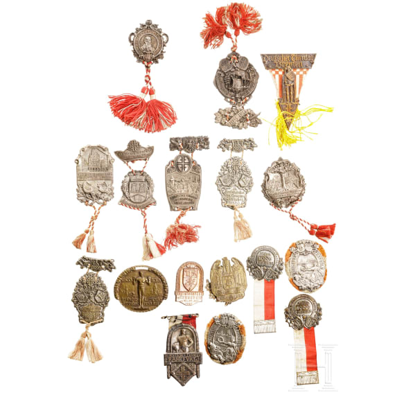 A collection of 18 gymnast badges, 1898 - 1928
