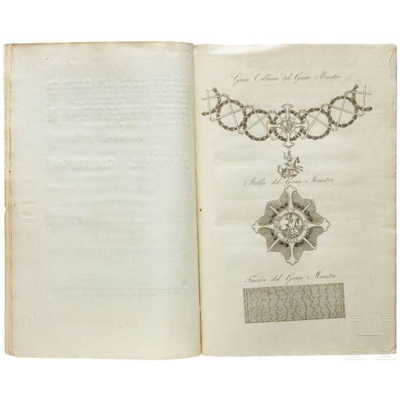 Two Italian statutes for the Order of St. George and regulations for the clothing and arming of the civil guard, dated 1819 and 1847