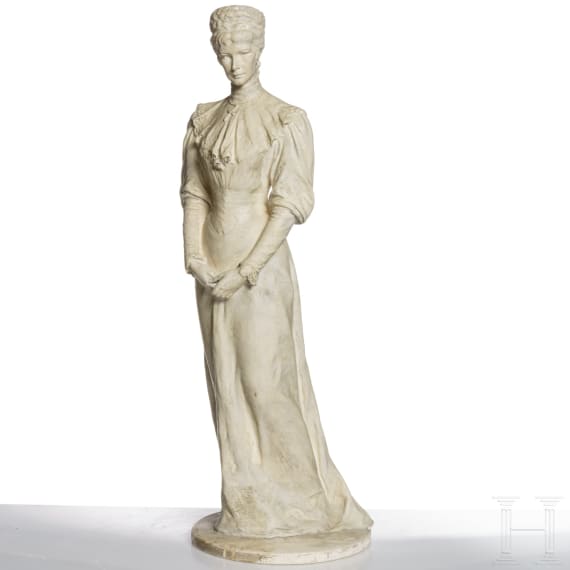 Empress Elisabeth of Austria - a plaster statue after the Edmund Hellmer statue in Salzburg, 1901