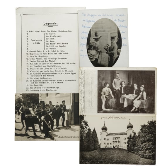 Fotoserie &uuml;ber den Besuch/die Ermordung Erzherzog Franz Ferdinands in Sarajewo, 25. bis 29. Juni 1914