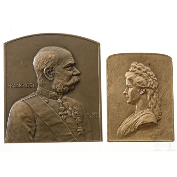 Zwei Rudolf-Neuberger-Bronzeplaketten 
