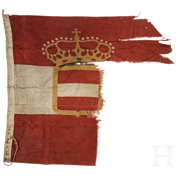 Zwei Flaggenfragmente der k.u.k. Kriegsmarine