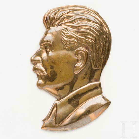 Plakette aus Bronze mit Portrait von Josef Stalin, Sowjetunion, um 1950-60