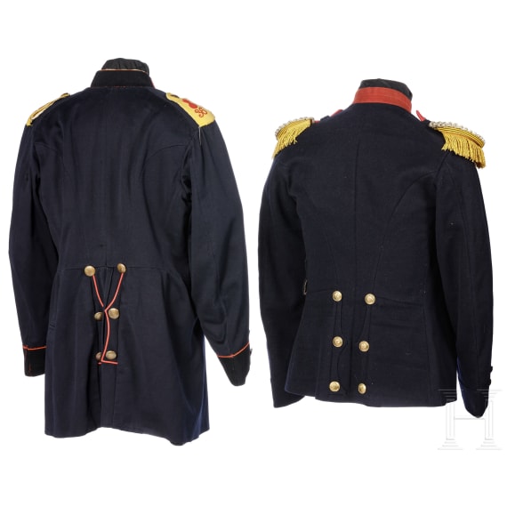 Zwei Uniformr&ouml;cke, Hose und Feldm&uuml;tze, 19./20. Jhdt.