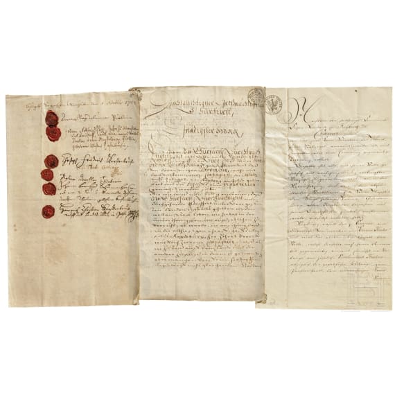 Konvolut historische Schriftst&uuml;cke, deutsch, 15. - 20. Jhdt.