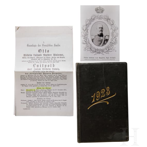 Prinz Alfons von Bayern - persönliches Tagebuch aus dem Jahr 1923