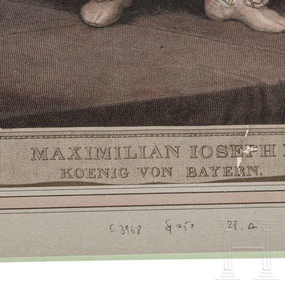 König Maximilian I. Joseph von Bayern - handkolorierter Kupferstich von Carl Ernst Christoph Hess nach Joseph Stieler, um 1822/25