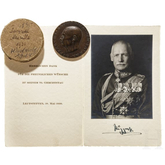 Crown Prince Rupprecht - a bronze medal and autographs