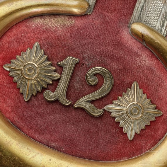 A pair of epaulettes for a captain in the Royal Bavarian Infantry Regiment No. 12, circa 1900