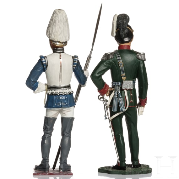 K&ouml;nig Ludwig II. mit Hartschier - Uniformfiguren von Kurt Posch, 2. H&auml;lfte 20. Jhdt.