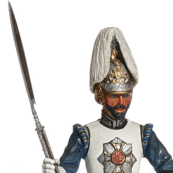 K&ouml;nig Ludwig II. mit Hartschier - Uniformfiguren von Kurt Posch, 2. H&auml;lfte 20. Jhdt.