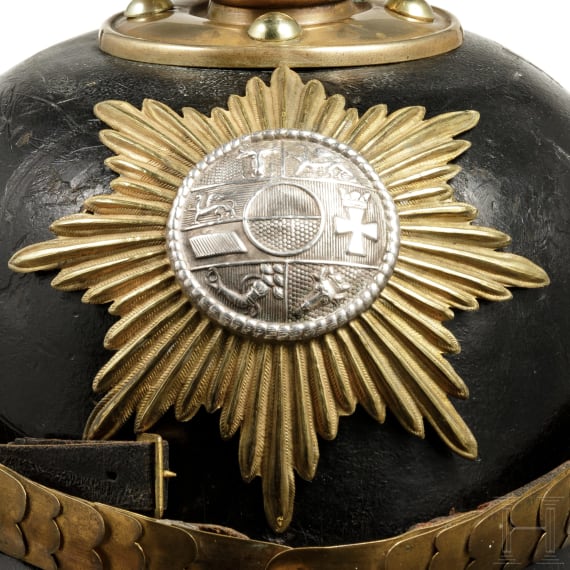 Helm f&uuml;r Mannschaften des Holsteinischen Feldartillerie-Regiments 24, 3. Batterie, um 1900