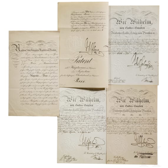 Kaiser Wilhelm II. - vier Autographen, datiert 1894 - 1914