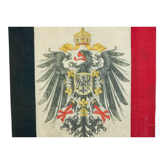 Kaiser Wilhelm II - Stra&szlig;enfahne anl&auml;&szlig;lich seiner Kr&ouml;nung