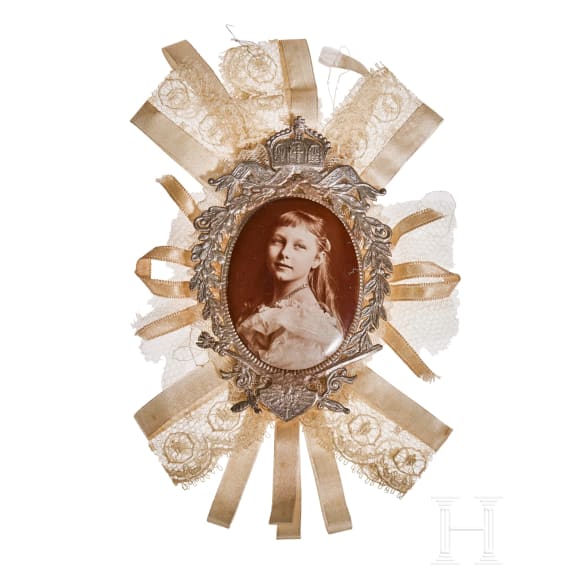 Prinzessin Victoria Louise von Preu&szlig;en - Portraitanstecker und Zigarrenschachtel