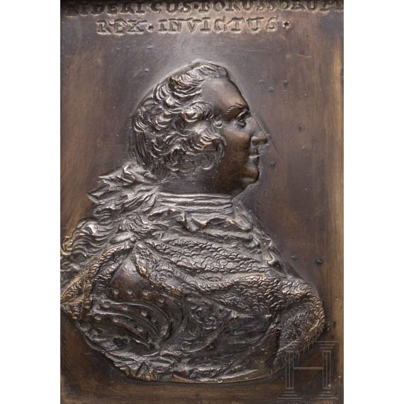 Ein Paar Bronzeplaketten, Friedrich II. von Preu&szlig;en und Moritz Graf von Lacy, deutsch, um 1770