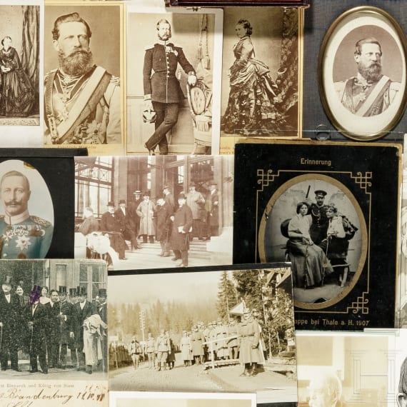 Gruppe Fotos und Postkarten aus dem preu&szlig;ischen Herrscherhaus sowie von Gener&auml;len und Politikern