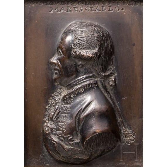 Ein Paar Bronzeplaketten, Friedrich II. von Preu&szlig;en und Moritz Graf von Lacy, deutsch, um 1770
