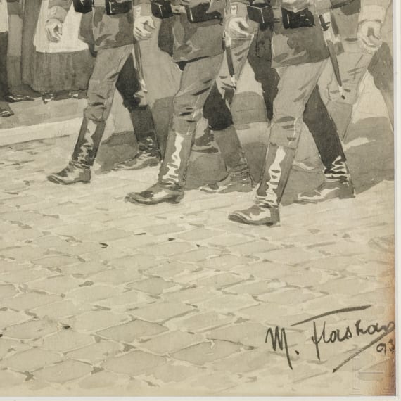 Max Flashar (1855 - 1915) - "Wenn die Soldaten ...", datiert 1893