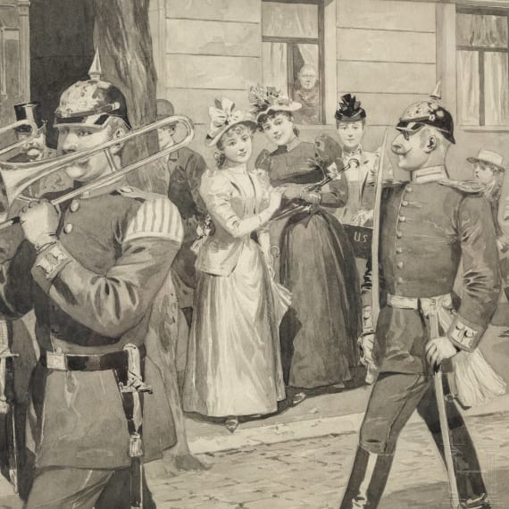 Max Flashar (1855 - 1915) - "Wenn die Soldaten ...", datiert 1893