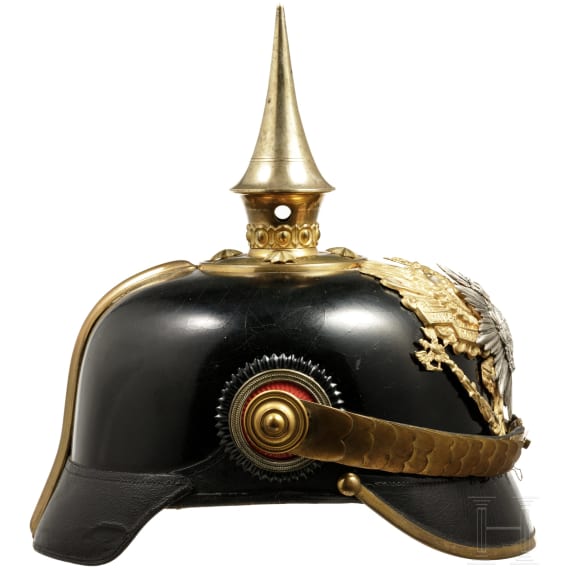 Helm für einen Offizier im 7. Thüringischen Infanterie-Regiment Nr. 96, II. Bataillon (Reuss), um 1910