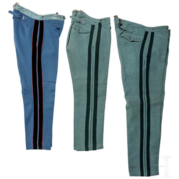 Prussia - three military cloth trousers, 1st quarter of the 20th century