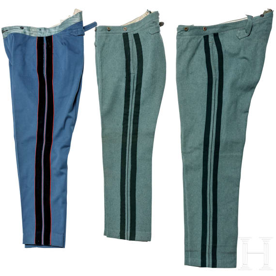 Prussia - three military cloth trousers, 1st quarter of the 20th century