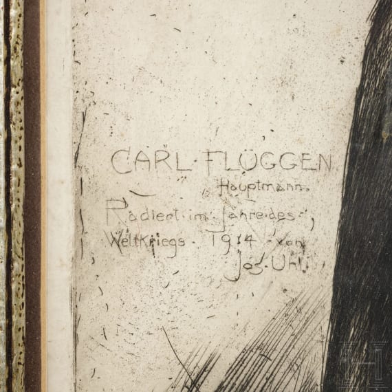 Joseph Uhl - Portrait von Hauptmann Carl Fl&uuml;ggen, datiert 1914