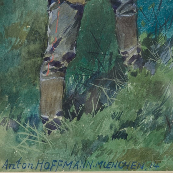 Anton Hoffmann (1863 - 1938) - "Auf Vorposten im Westen", datiert 1914