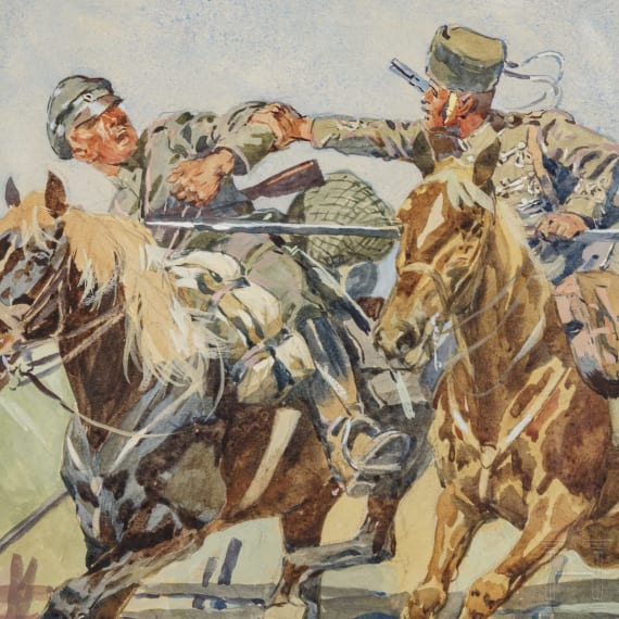 Anton Hoffmann (1863 - 1938) - "Gefangen", datiert 1914/15