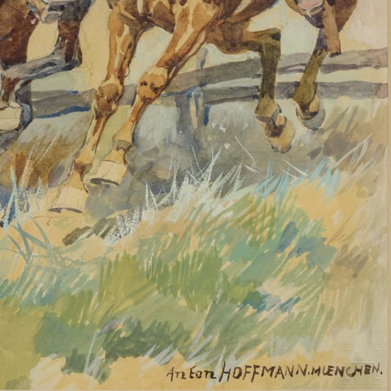 Anton Hoffmann (1863 - 1938) - "Gefangen", datiert 1914/15