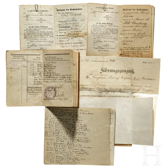 41 Milit&auml;rp&auml;sse/Soldb&uuml;cher von Angeh&ouml;rigen der Kaiserlichen Armee