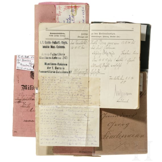 Ca. 60 Milit&auml;rp&auml;sse/Soldb&uuml;cher von Artillerieangeh&ouml;rigen der Kaiserlichen Armee