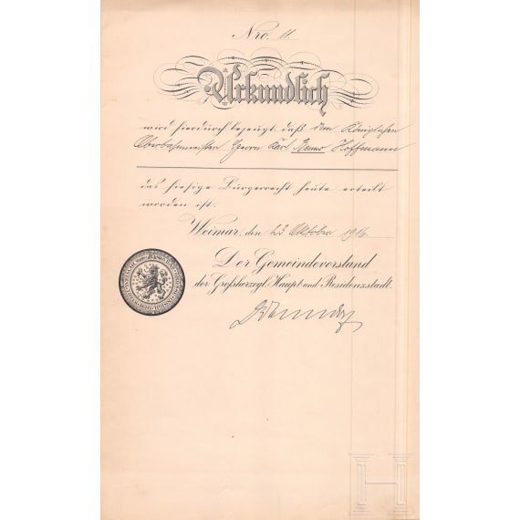 Umfangreiches Aktenkonvolut des Ober-Bahnmeisters Benno Hoffmann (1867 - 1929), sein ganzes Leben umfassend