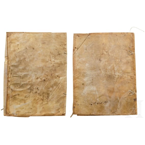 Two German document folders, 15th century