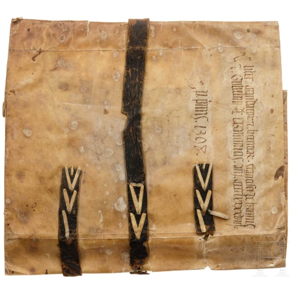 A German document folder, dated 1398