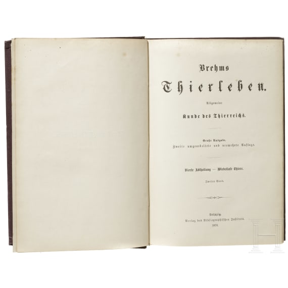 Brehm, Dr. Alfred Edmund, "Thierleben. Allgemeine Kunde des Thierreichs", Leipzig, 1878