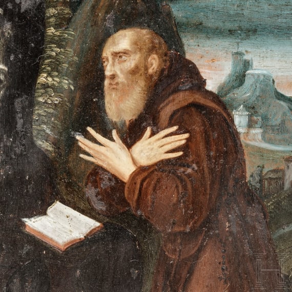 Darstellung des Hl. Hieronymus, Öl auf Kupfer, deutsch, 17. Jhdt.
