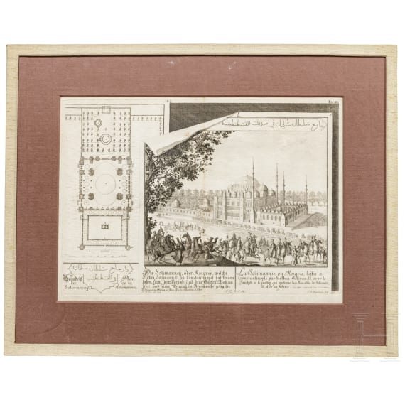 Sechs Kupferstiche mit architektonischen Sehensw&uuml;rdigkeiten, deutsch und Frankreich, 18. Jhdt.