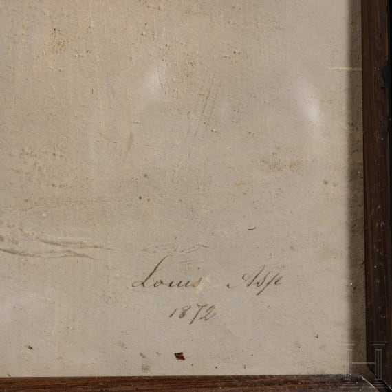 Louis Asp (1848 - 1922), Gouache, Stillleben mit Fasan, datiert 1872