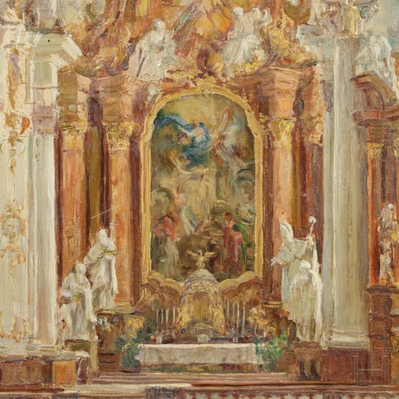 Hans Schilcher (1879 - 1951) - Kircheninterieur