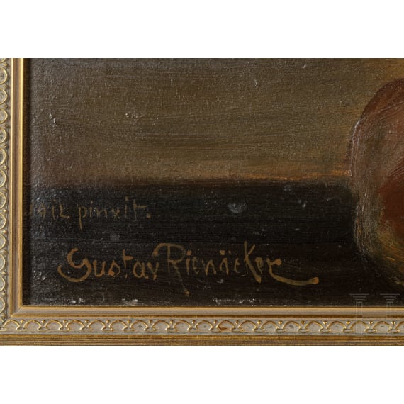 Gustav Rien&auml;cker - Bildnis einer Frau (Spes) mit &Ouml;llampe, deutsch, 1912