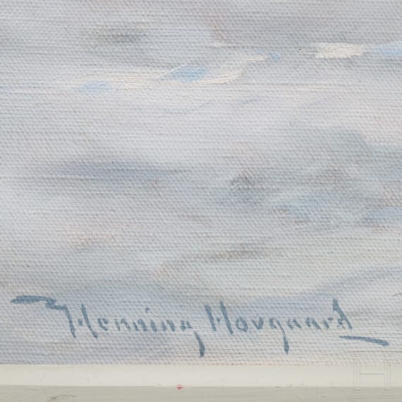 Henning Hougaard (1922-95), Gem&auml;lde "Elche im Schnee"