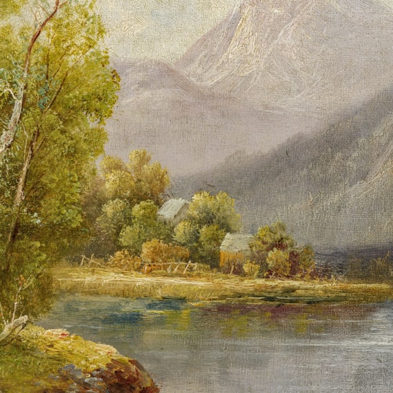 B. Lambert (1843 - 1902/05) - Gem&auml;lde "Am Grundlsee"