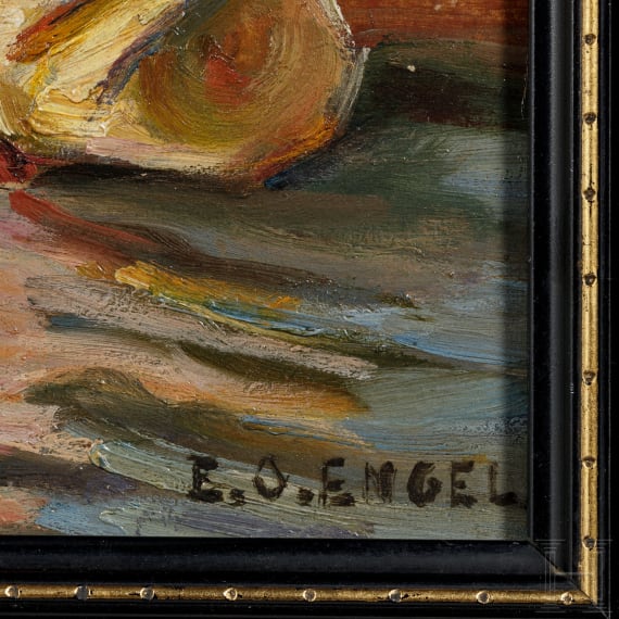 Erich Otto Engel (1866 - 1943) - "Hausenten auf einem Weiher"