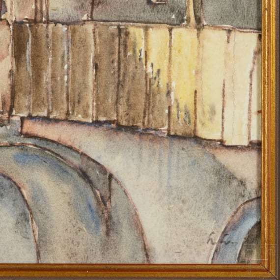 Zwei Grafiken mit architektonischen Darstellungen, 20. Jhdt.